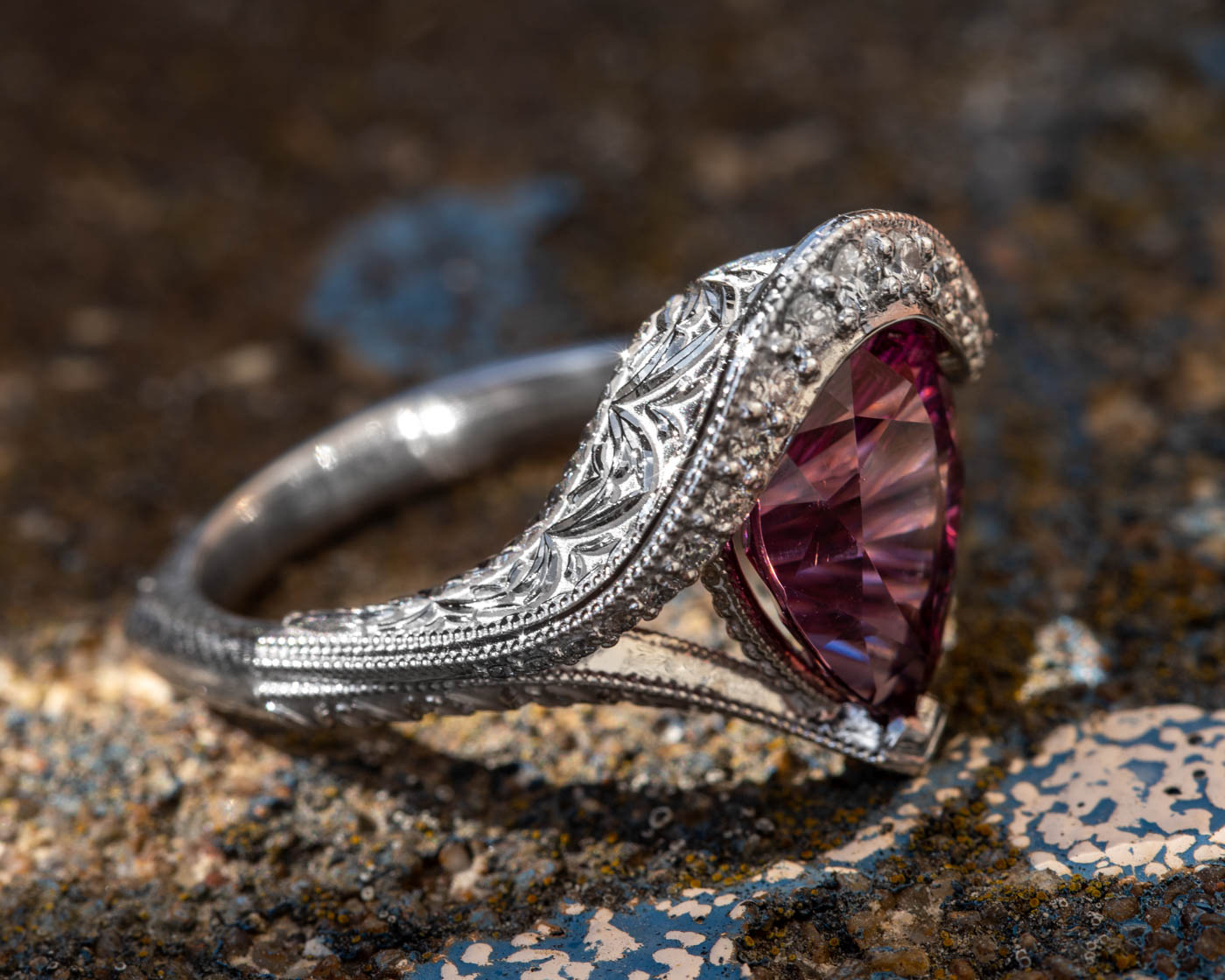 Rhodolite Garnet and Diamond Fashion Ring