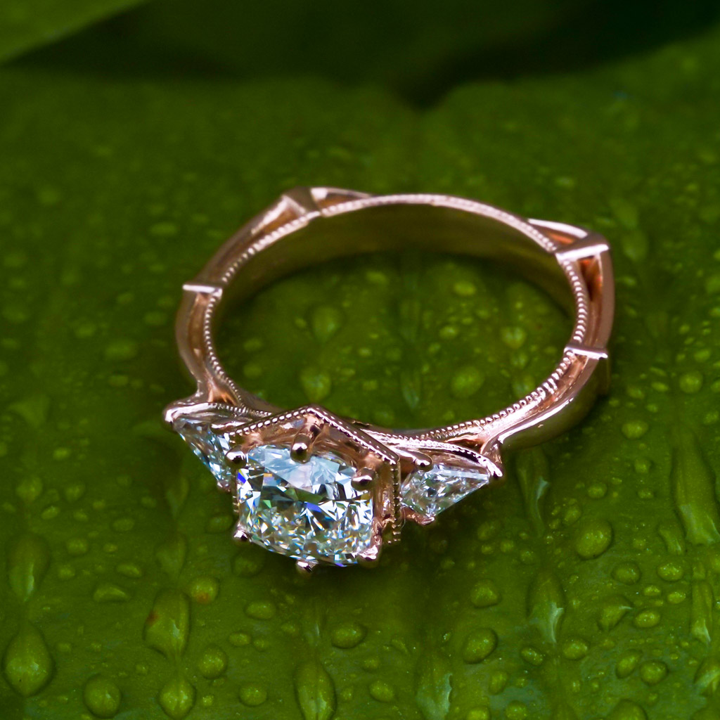 Rose Gold Diamond Engagement Ring