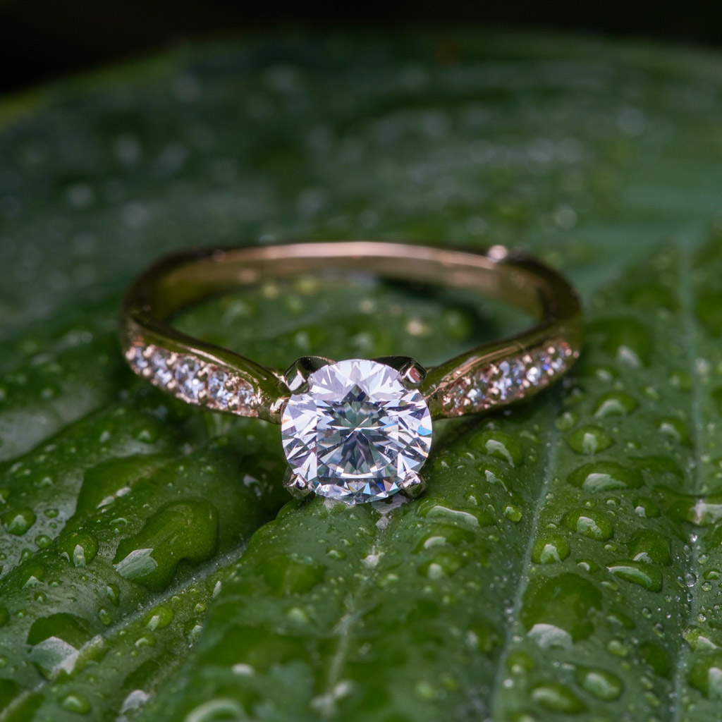 Cathedral-Style Diamond Engagement Ring