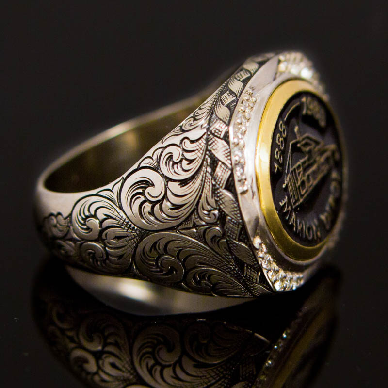 Hand-Engraved Custom Railroad Spike Ring