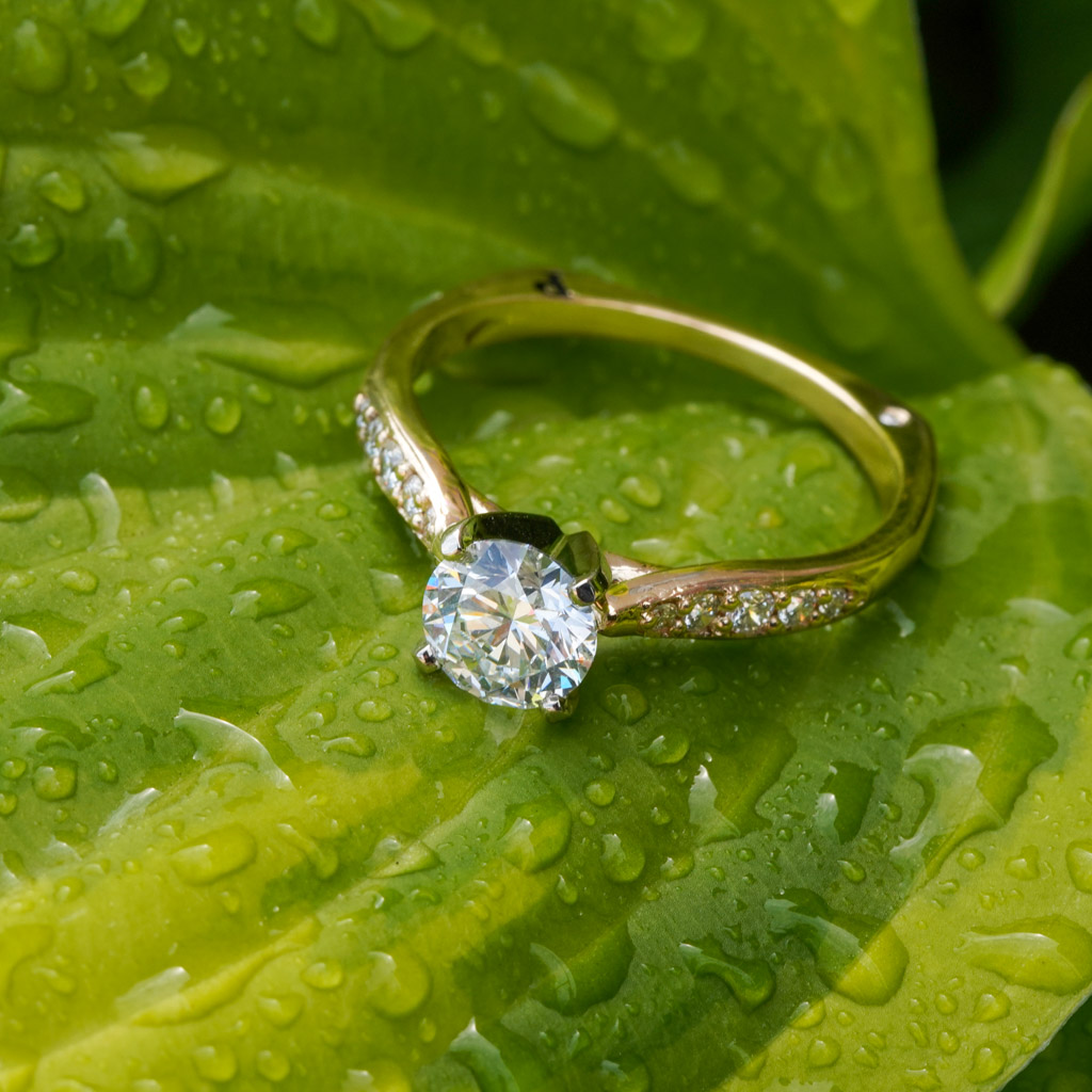 Cathedral-Style Diamond Engagement Ring