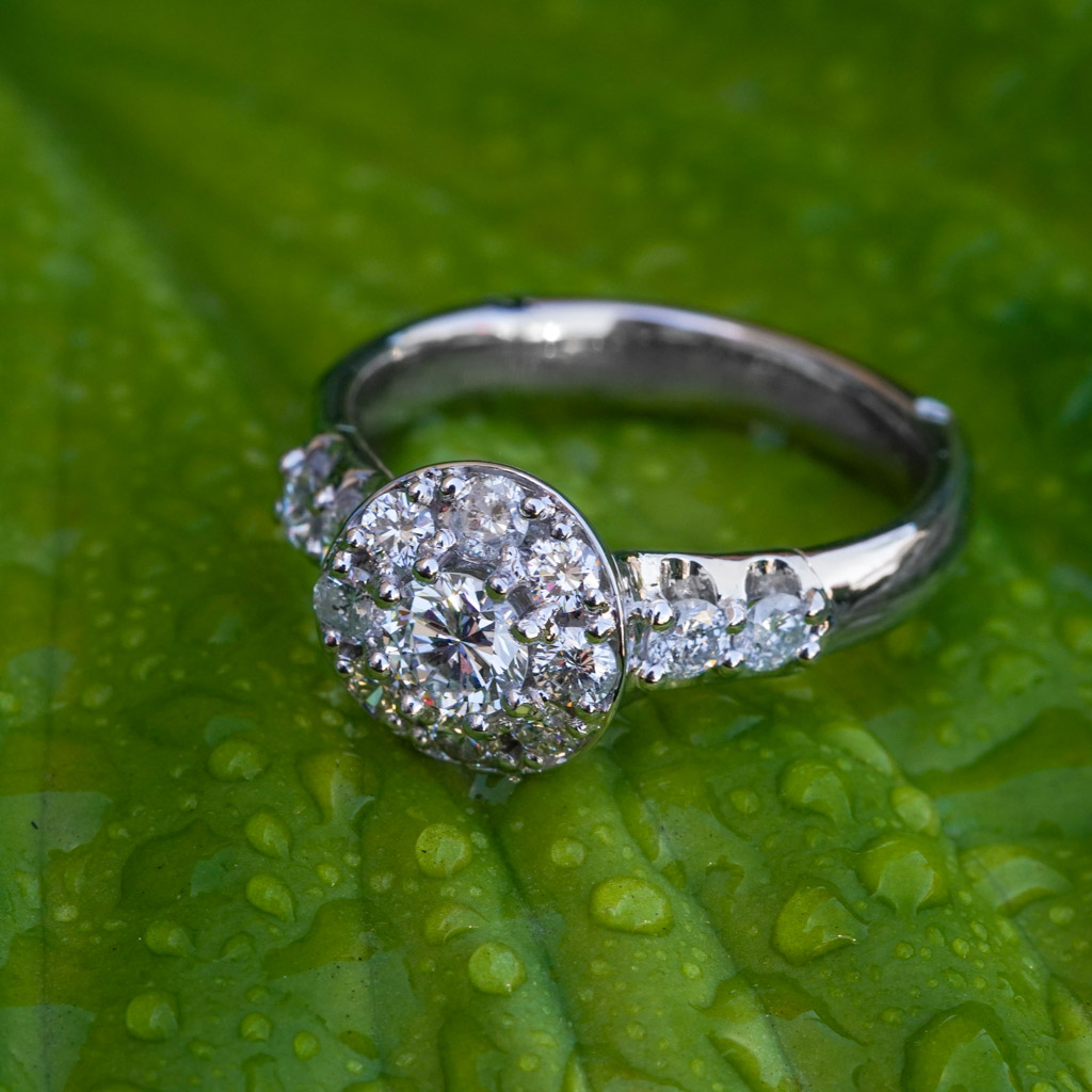 Custom Halo Diamond Ring