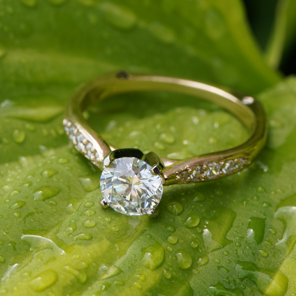 Cathedral-Style Diamond Engagement Ring