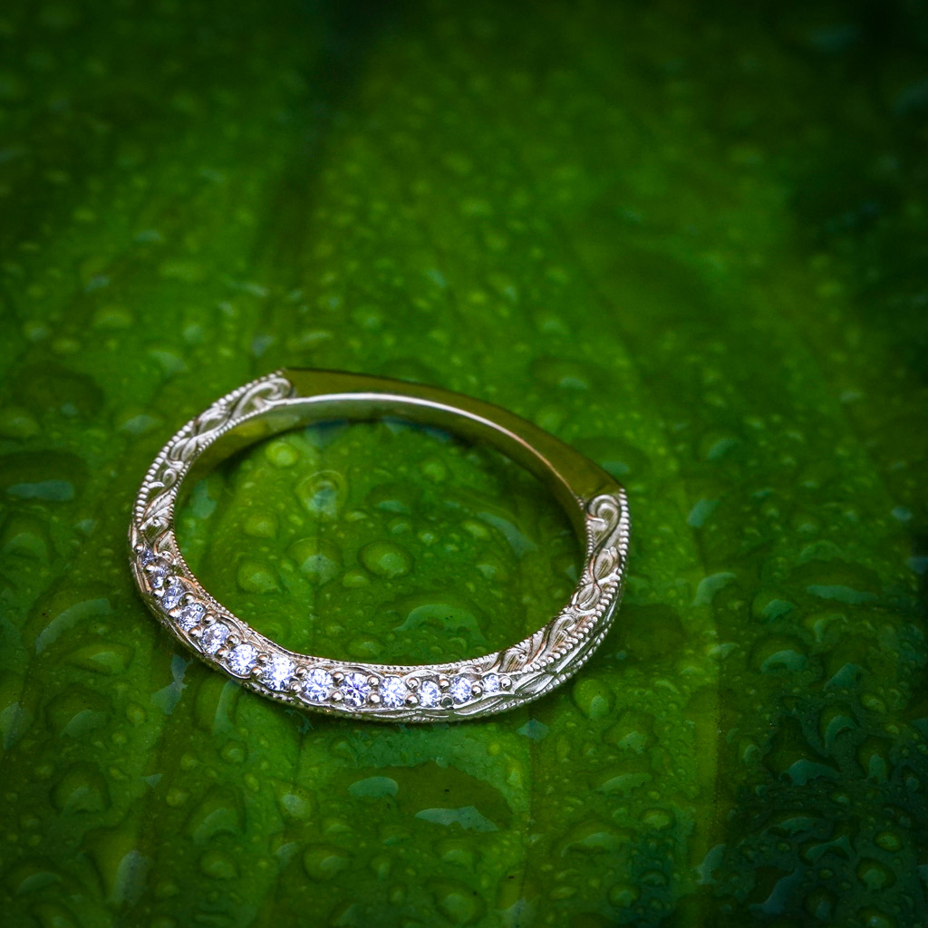 Custom Intricate Yellow Gold Wedding Band