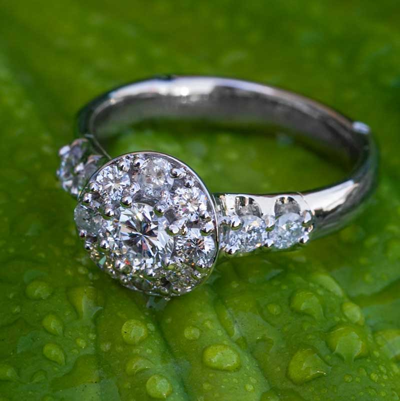 Custom Halo Diamond Ring