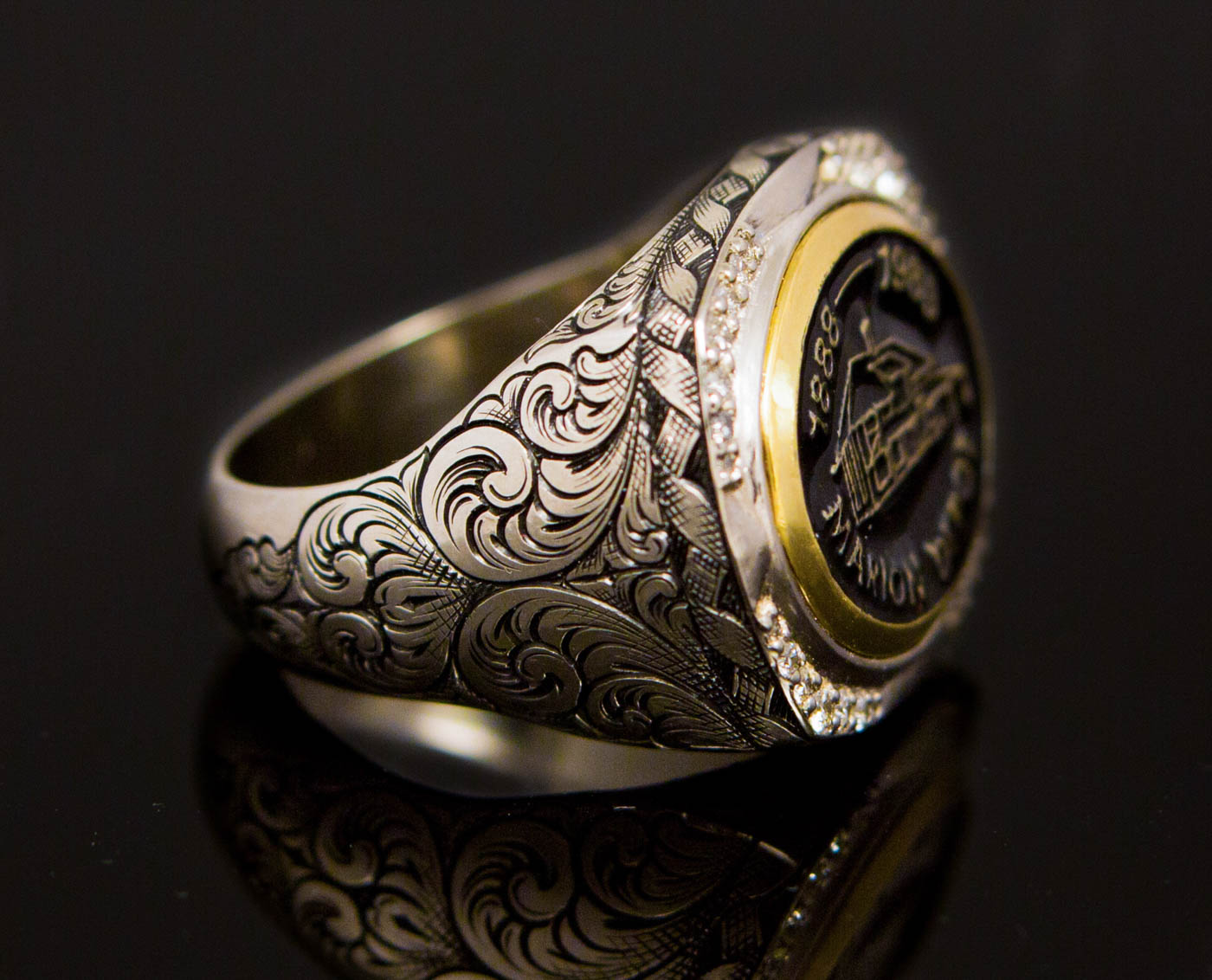 Hand-Engraved Custom Railroad Spike Ring