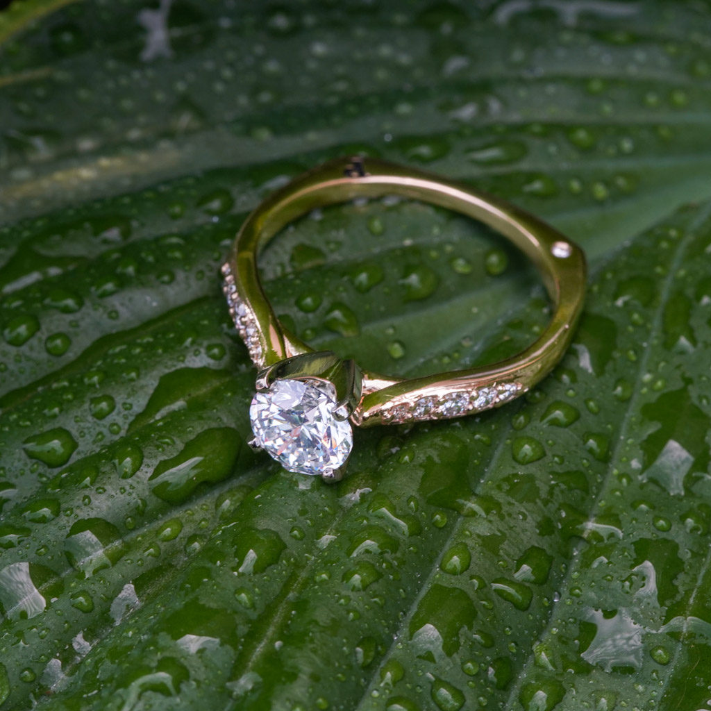 Cathedral-Style Diamond Engagement Ring