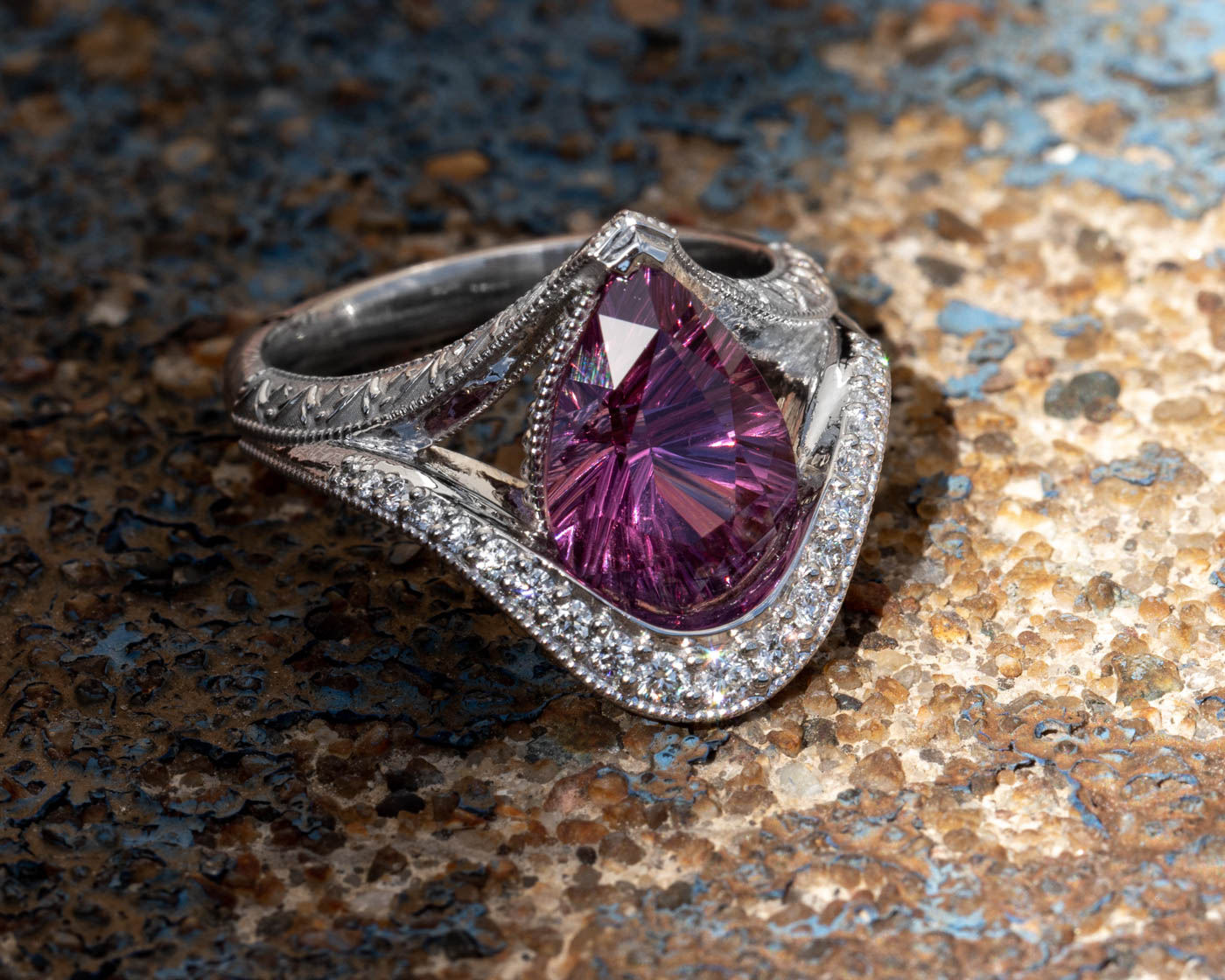 Rhodolite Garnet and Diamond Fashion Ring