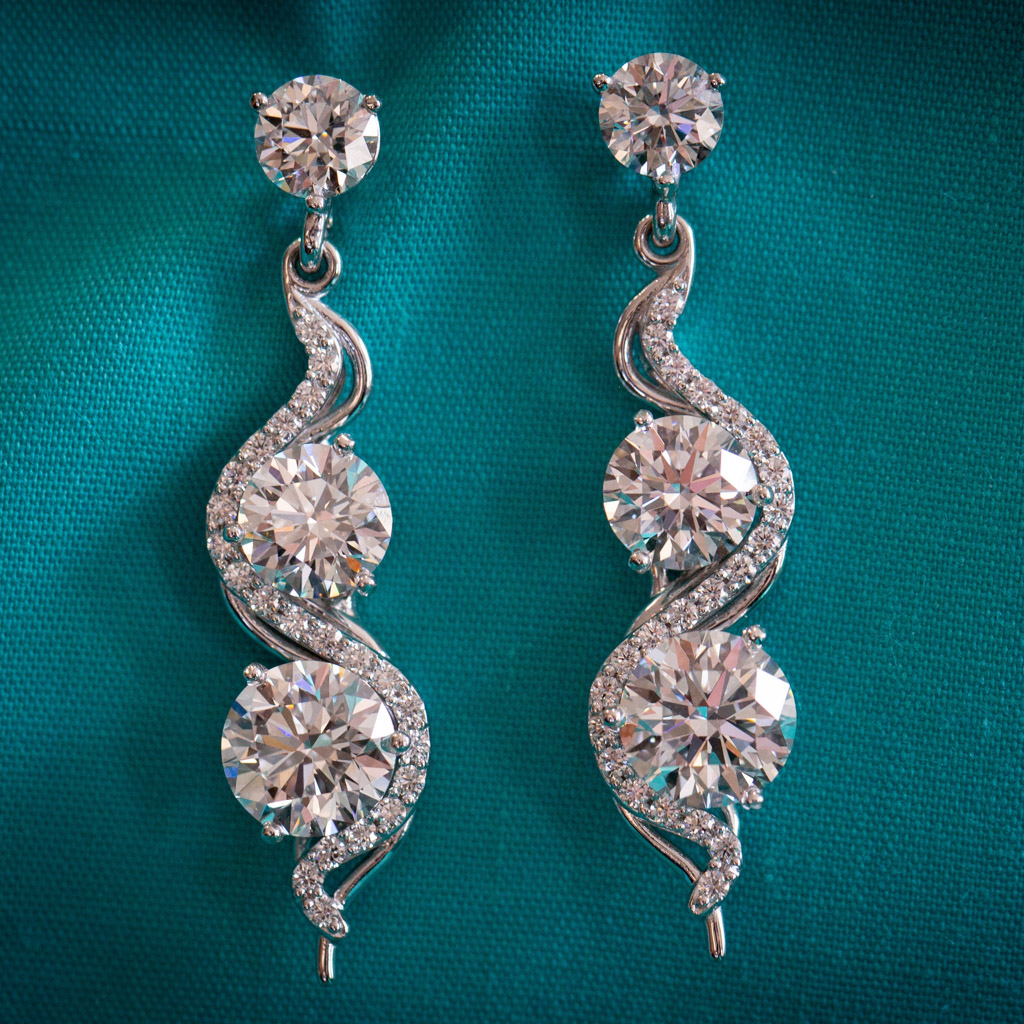 Amazing Matched Ideal Cut Diamond Earrings
