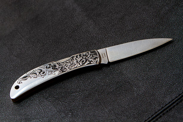 Hand Engraved Pocket Knife