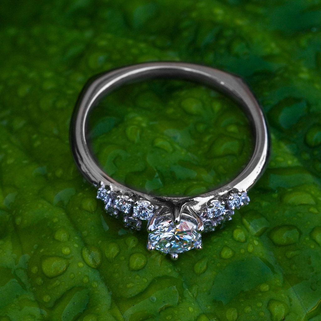 Organic Diamond Engagement Ring